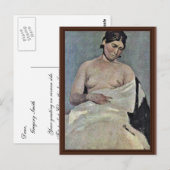 Frau mit Bare-Brust, von Corot Jean-Bapti Postkarte (Vorne/Hinten)