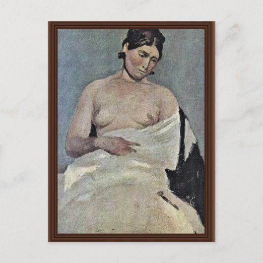 Frau mit Bare-Brust, von Corot Jean-Bapti Postkarte (Vorderseite)