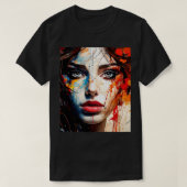 Frau mit bemaltem Gesicht T-Shirt (Design vorne)