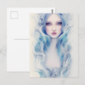 Frau mit blauem Haar Postkarte (Vorne/Hinten)