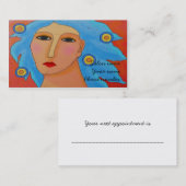 Frau mit blauem Haar Terminkarte (Vorne/Hinten)