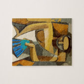 Frau mit blauem Lüfter, Puzzle (Horizontal)