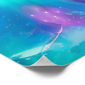 Frau mit blauem und Lila Haar Poster (Ecke)