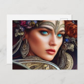 Frau mit blauen Augen Postkarte (Vorne/Hinten)