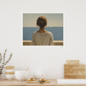 Frau mit Blick auf das Meer Poster (Küche)