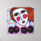 Frau mit Blume Abstrakte digitale Malerei Leinwanddruck (Vorderseite)