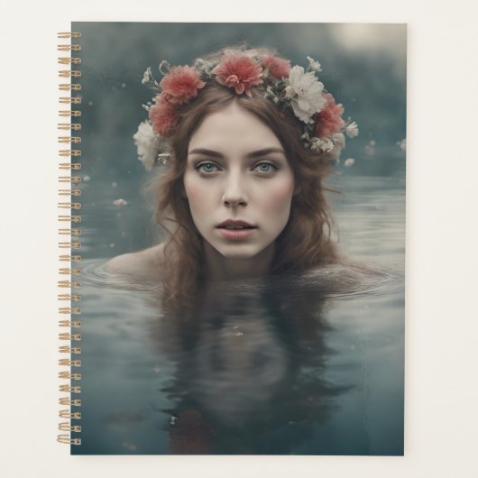 Frau mit Blume auf ihrem Kopf im Teich Planer (Vorderseite)