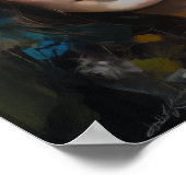 Frau mit Blume Head Art Print Poster (Ecke)