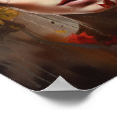 Frau mit Blume Head Art Print Poster (Ecke)