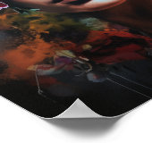 Frau mit Blume Head Art Print Poster (Ecke)