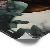 Frau mit Blume Head Art Print Poster (Ecke)