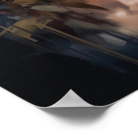 Frau mit Blume Head Art Print Poster (Ecke)