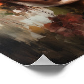 Frau mit Blume Head Art Print Poster (Ecke)