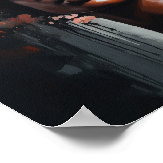 Frau mit Blume Head Art Print Poster (Ecke)