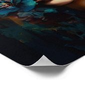 Frau mit Blume Head Art Print Poster (Ecke)