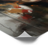 Frau mit Blume Head Art Print Poster (Ecke)