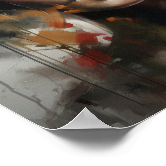 Frau mit Blume Head Art Print Poster (Ecke)