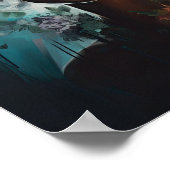 Frau mit Blume Head Art Print Poster (Ecke)