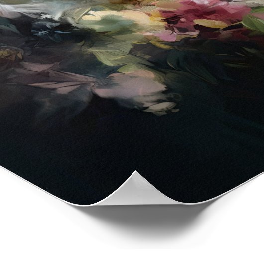 Frau mit Blume Head Art Print Poster (Ecke)