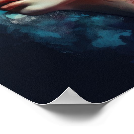 Frau mit Blume Head Art Print Poster (Ecke)