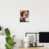 Frau mit Blume Head Art Print Poster (Heimbüro)