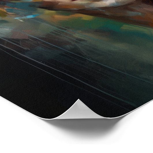 Frau mit Blume Head Art Print Poster (Ecke)