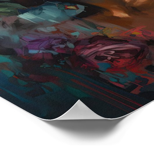 Frau mit Blume Head Art Print Poster (Ecke)