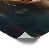 Frau mit Blume Head Art Print Poster (Ecke)