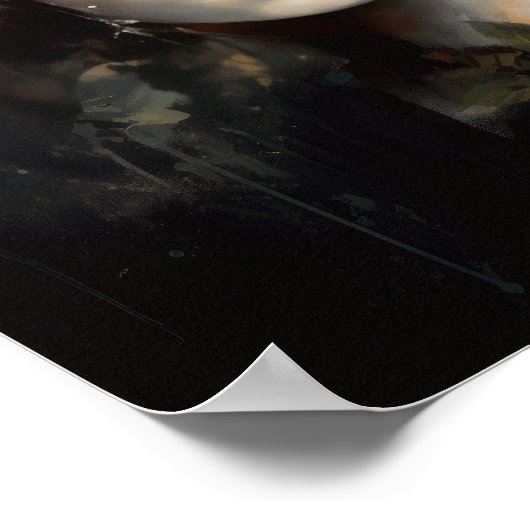 Frau mit Blume Head Art Print Poster (Ecke)