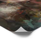 Frau mit Blume Head Art Print Poster (Ecke)