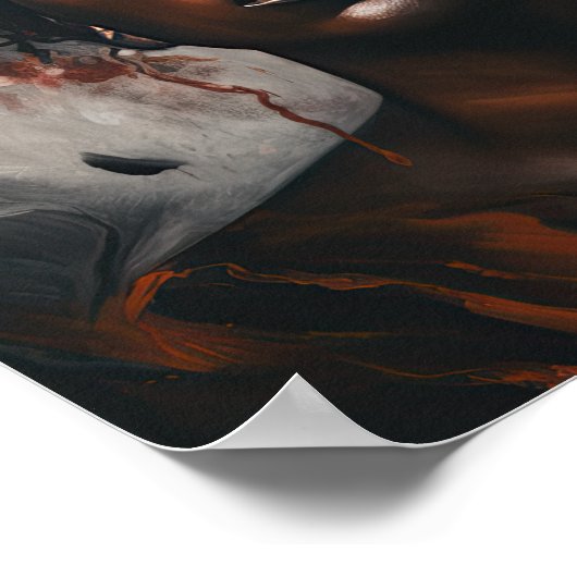 Frau mit Blume Head Art Print Poster (Ecke)