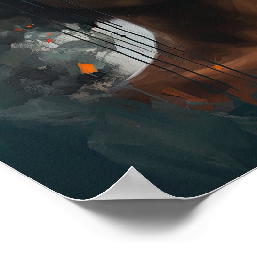 Frau mit Blume Head Art Print Poster (Ecke)