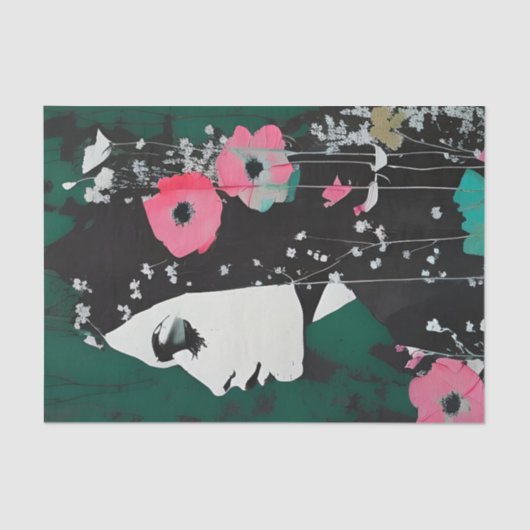 Frau mit Blume im Haardekoutsystem Seidenpapier (Vorderseite)