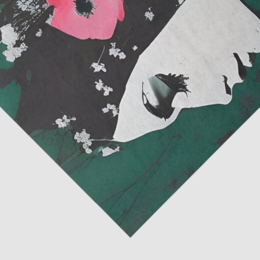 Frau mit Blume im Haardekoutsystem Seidenpapier (Ausschnitt)