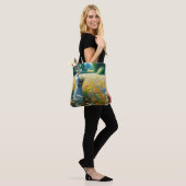 Frau mit Blume in einem Haus Tasche (Am Model)