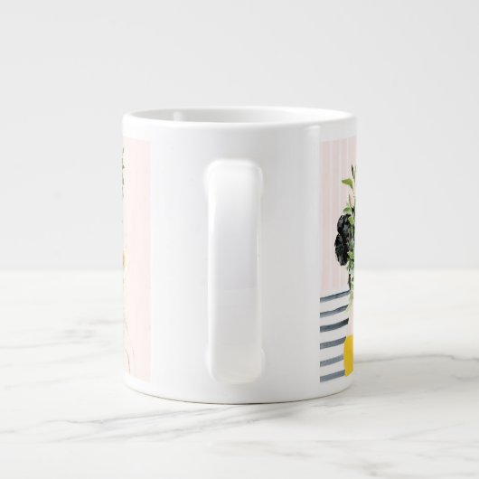 Frau mit Blume Jumbo-Tasse (Rückseite)