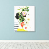 Frau mit Blume Leinwanddruck (Insitu (Holzboden))