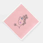 Frau mit Blume Linie Art Pink Serviette (Ecke)