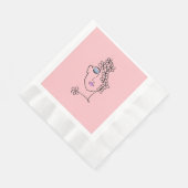 Frau mit Blume Linie Art Pink Serviette (Ecke)