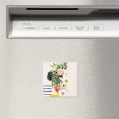 Frau mit Blume Magnet (In Situ (Geschirrspüler))