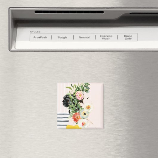 Frau mit Blume Magnet (In Situ (Geschirrspüler))