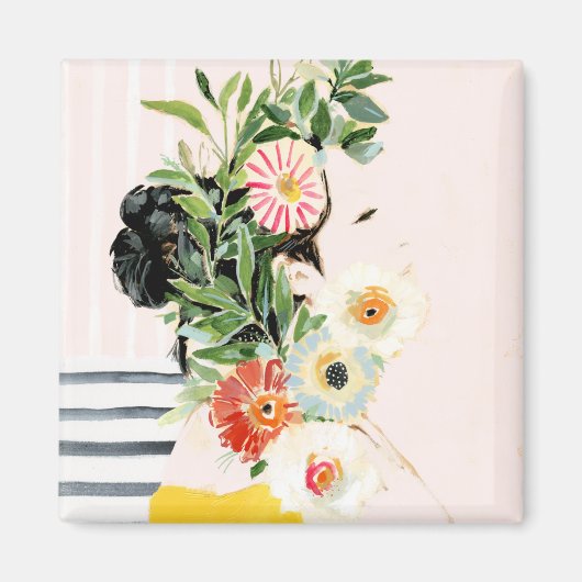 Frau mit Blume Magnet (Vorne)