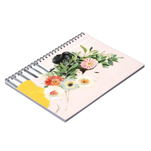 Frau mit Blume Notizblock (Linke Seite)