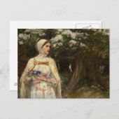 Frau mit Blume Ölgemälde Postkarte (Vorne/Hinten)