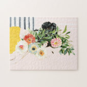 Frau mit Blume Puzzle (Horizontal)