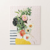 Frau mit Blume Puzzle (Vertikal)