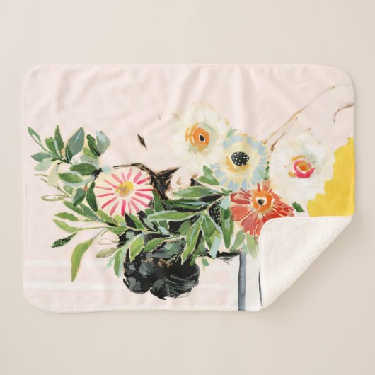Frau mit Blume Sherpadecke (Vorderseite (Horizontal))