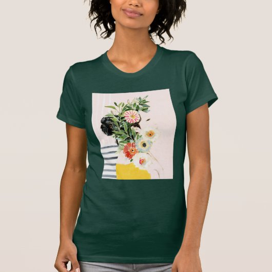 Frau mit Blume T-Shirt (Vorderseite)