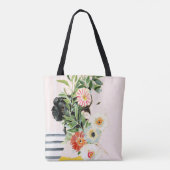 Frau mit Blume Tasche (Rückseite)