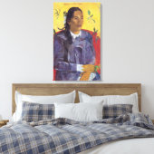 Frau mit Blume von Paul Gauguin Leinwanddruck (Insitu (Schlafzimmer))